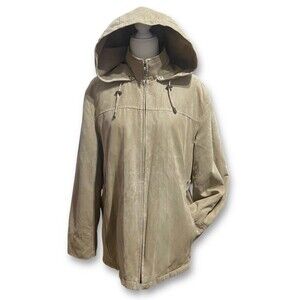 London Fog Limited Edition Tan Faux Suede All Weather Jacket Women’s Large